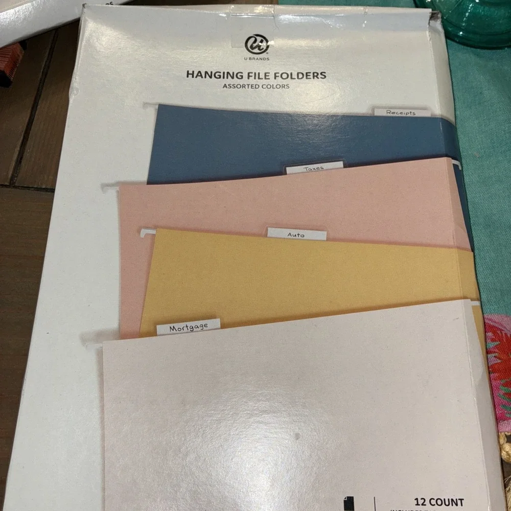 12ct Hanging File Folders - Cottage Core: Multi-Color Paperboard, 9.21